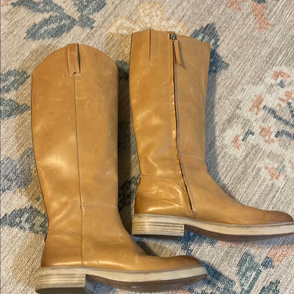 Sam Edelman Tall Leather Boots in Fable (Tan)